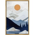 thumbnail image 1 of IDEA4WALL Framed Print Canvas Wall Art Navy Blue Winter Mountain Range Landscape Print Nature Wilderness Illustrations Decorative Bohemian Multicolor Modern for Bedroom - 16"x24" Natural, 1 of 5