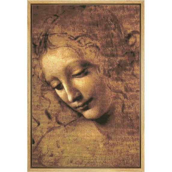 IDEA4WALL Framed Wall Art Antique Traditional Italian Painter Style Woman Historic People Illustrations Fine Art Rustic Retro Canvas Print for Living Room, Bedroom, Office - Natural 24"x36"