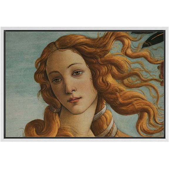 IDEA4WALL Framed Wall Art The Birth of Venus by Sandro Botticelli Historic Cultural Illustrations Fine Art Vintage Retro Canvas Print for Cafe Shop, Restaurant, Lobby - White 24"x36"