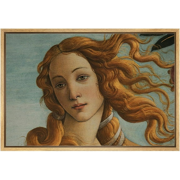 IDEA4WALL Framed Wall Art The Birth of Venus by Sandro Botticelli Historic Cultural Illustrations Fine Art Vintage Retro Canvas Print for Cafe Shop, Restaurant, Lobby - Natural 24"x36"