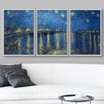 thumbnail image 1 of IDEA4WALL Framed Wall Art Canvas Print Set Starry Night Over The Rhone by Vincent Van Gogh Nature Wilderness Fine Art Multicolor Artwork for Living Room, Bedroom, Office - 16"x24"x3 White, 1 of 5