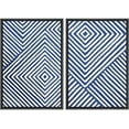 thumbnail image 1 of IDEA4WALL Framed Wall Art Print Set 3D Illusion Effect Blue and White Diamond Collage Abstract Shapes Modern Contemporary for Living Room, Bedroom, Office - 24"x36"x2 Black, 1 of 5