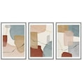 thumbnail image 1 of IDEA4WALL Framed Wall Art Print Set Geometric Pastel Polygon Collage Abstract Shapes Illustrations Modern Decorative Multicolor Boho for Living Room, Bedroom, Office - 24"x36"x3 White, 1 of 5
