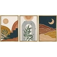 thumbnail image 1 of IDEA4WALL Framed Wall Art Print Set Geometric Sun Moon Tropical Plant Valley Nature Abstract Illustrations Modern Decorative Chic for Living Room, Bedroom, Office - 16"x24"x3 Natural, 1 of 5