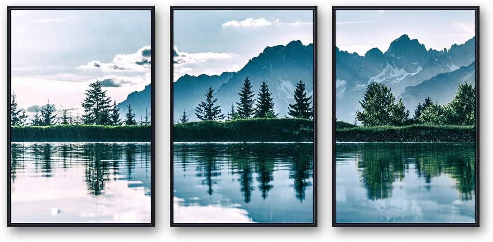 Black Framed Nature Landscape Canvas Print Set