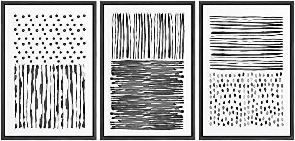 IDEA4WALL Framed Wall Art Print Set Industrial Black & White Paint ...