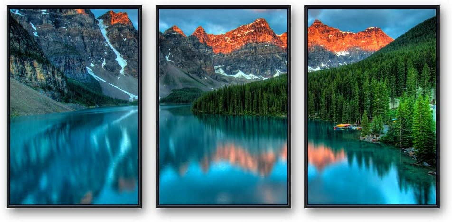 IDEA4WALL Framed Wall Art Print Set Norwegian Mountain & Forest at ...