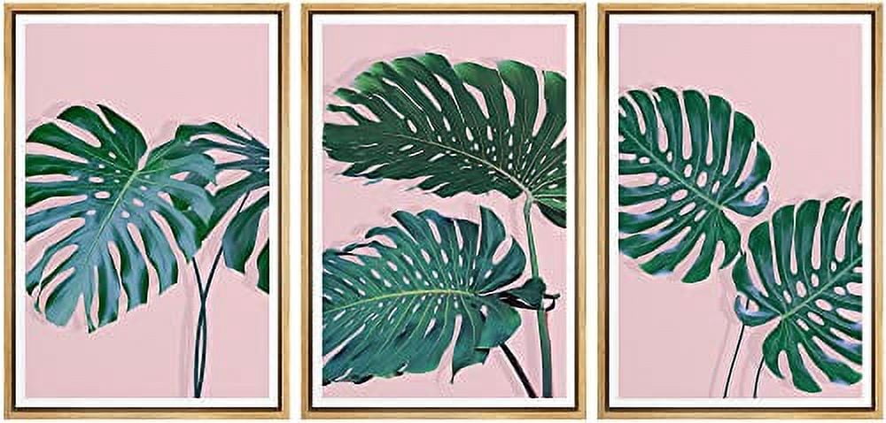 IDEA4WALL Framed Wall Art Print Set Tropical Monstera Jungle Leaf ...