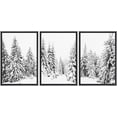 thumbnail image 1 of IDEA4WALL Framed Wall Art Print Set Winter Wonderland Snowy Pine Tree Forest Nature Modern Decorative Boho for Living Room, Bedroom, Office - 16"x24"x3 Black, 1 of 5