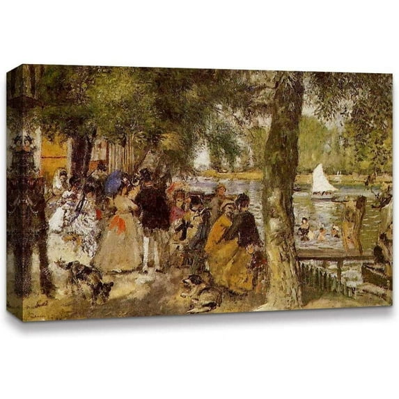 IDEA4WALL La Grenouillere by Pierre Auguste Renoir Canvas Wall Art Famous Art Prints for Home Wall Decor, 32"x48"