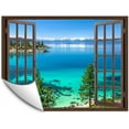 thumbnail image 1 of IDEA4WALL Lake and Mountain in Fake Brown Window Peel and Stick Wallpaper Removable Wall Mural Sticker Decal - 24x32 inches, 1 of 5