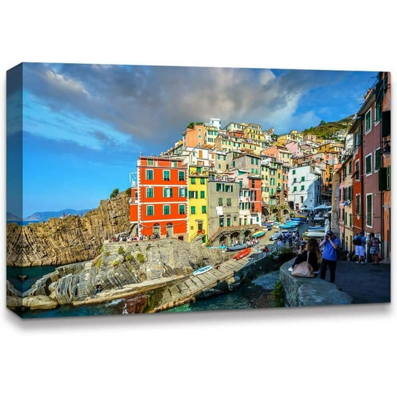 IDEA4WALL Landscape Canvas Wall Art Italy City Canvas Prints Modern Home Wall Decor, 16"x24"