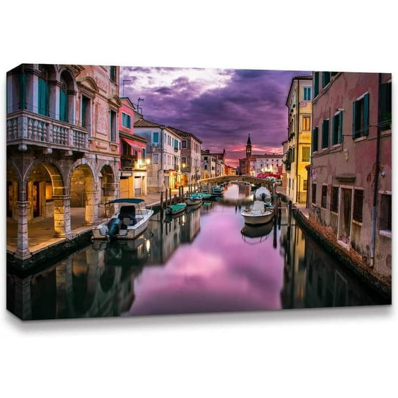 IDEA4WALL Landscape Canvas Wall Art Italy City Canvas Prints Modern Home Wall Decor, 24"x36"