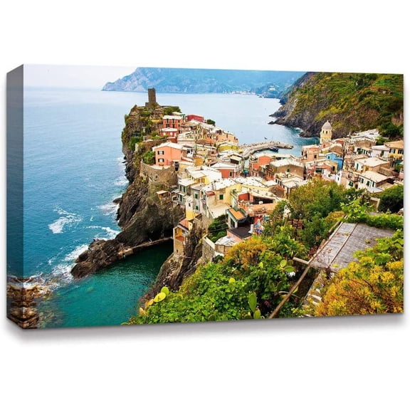 IDEA4WALL Landscape Canvas Wall Art Italy City Canvas Prints Modern Home Wall Decor, 32"x48"
