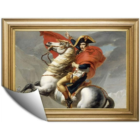 IDEA4WALL Napoleon Crossing the Alps by Jacques-Louis David Art Prints Peel and Stick Removable Wall Murals for Home Decoration - 24"x32"