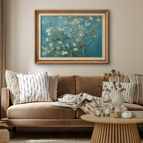 IDEA4WALL Premium Frame Wall Art Almond Blossom by Master Artist Vincent Van Gogh Classic Print Nature Wilderness Fine Art Colorful Country Wall Decor for Living Room, Office - 26"x36" Natural