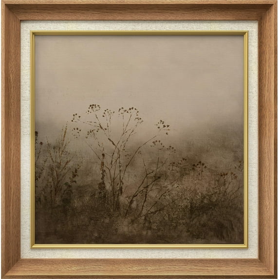 IDEA4WALL Premium Frame Wall Art Autumn Whispers Subtle Floral Elegance Wilderness Nature Vintage Landscape Print Antique Fine Art Retro Historic Wall Decor for Living Room, Office - 26"x26" Natural