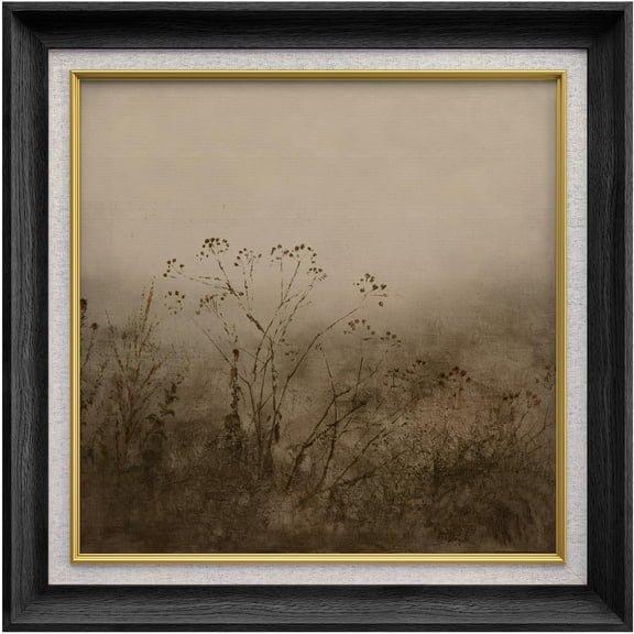 IDEA4WALL Premium Frame Wall Art Autumn Whispers Subtle Floral Elegance Wilderness Nature Vintage Landscape Print Antique Fine Art Retro Historic Wall Decor for Living Room, Office - 26"x26" Black