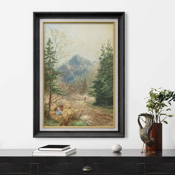 IDEA4WALL Premium Frame Wall Art Bird Flying In Storm Cloud Classic Print Nature Wilderness Artwork Rustic Vintage Fine Art Colorful Country Wall Decor for Living Room, Office - 26"x36" Black