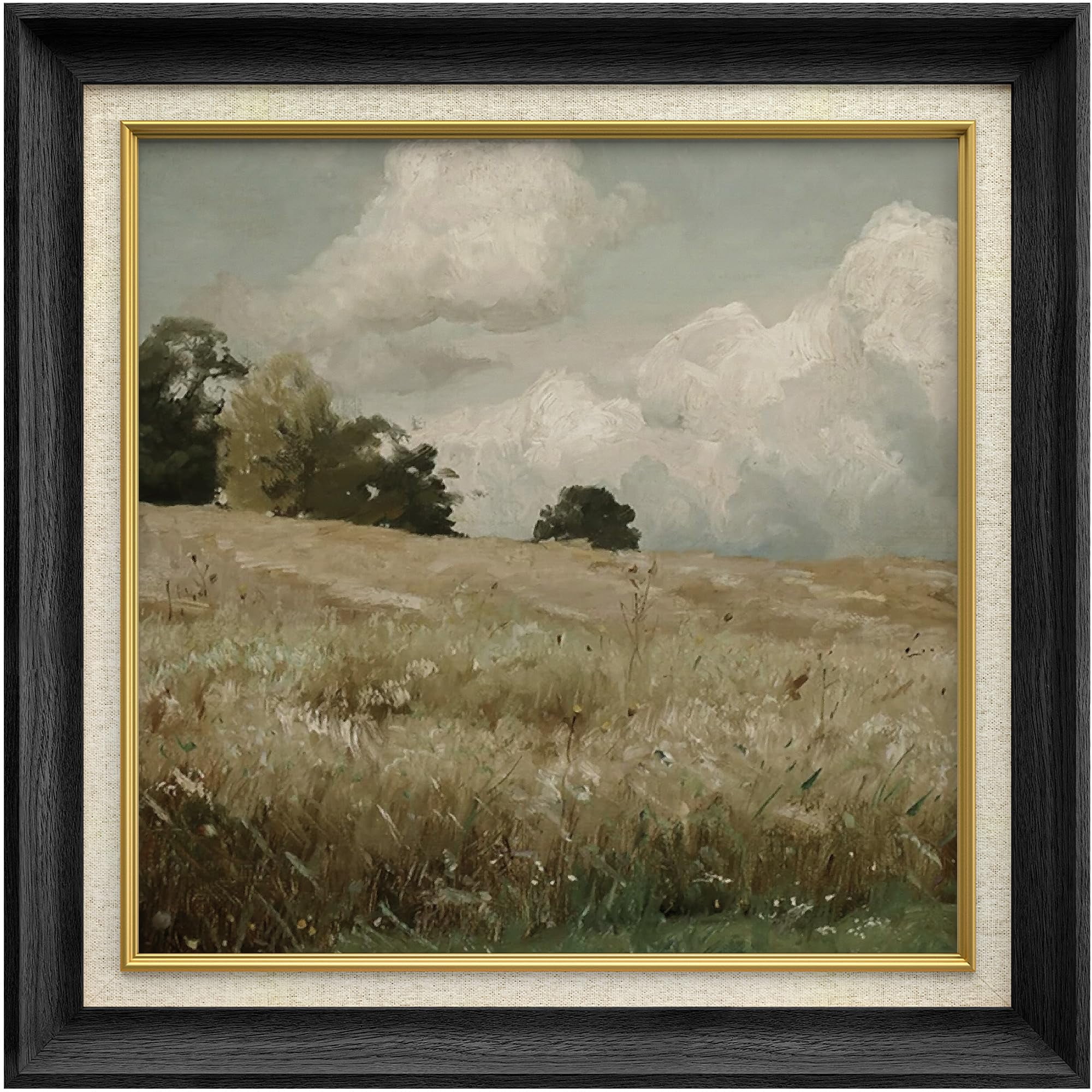 IDEA4WALL Premium Frame Wall Art Countryside Forest Tree Field Vintage ...