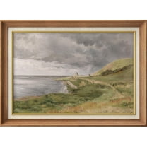 IDEA4WALL Premium Frame Wall Art Green Mountain Range Stormy Landscape Print Nature Wilderness Illustrations Fine Art Country Landscape Wall Decor for Living Room, Office - 26"x36" Natural