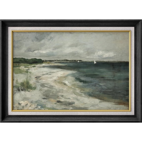 IDEA4WALL Premium Frame Wall Art Ocean Wave Beach Shore Landscape Print Impressionism Nature Wilderness Farmhouse Wall Decor Rustic Famous Fine Art for Bedroom, Office - 26"x36" Black