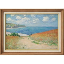 IDEA4WALL Premium Frame Wall Art Path Through The Corn at Pourville by Claude Monet Fine Art Historic Cultural Illustrations Impressionism Scenic Colorful Artwork for Home Decor - 26"x36" Natural