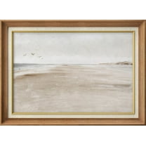 IDEA4WALL Premium Frame Wall Art Sandy Beach Coastal Landscape Print Impressionism Nature Wilderness Countryside Wall Decor Rustic Famous Fine Art for Bedroom, Office - 26"x36" Natural