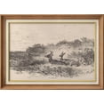 thumbnail image 1 of IDEA4WALL Premium Frame Wall Art Sketch Deer Duo in Wilderness Classic Art Nature Wildlife Vintage Artwork Countryside Farmhouse Retro Wall Decor for Living Room, Bedroom, Office - 26"x36" Natural, 1 of 5