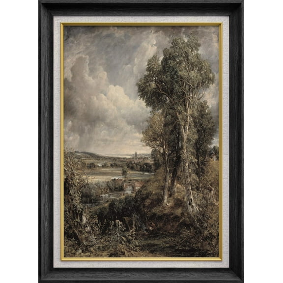 IDEA4WALL Premium Frame Wall Art The Vale of Dedham by Artist John Constable Classical Historical Print Fine Art Traditional Artwork for Living Room, Bedroom, Office - 26"x36" Black