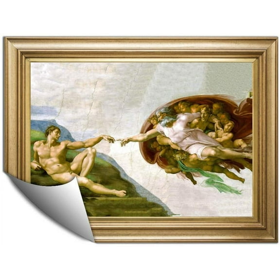 IDEA4WALL The Creation of Adam by Michelangelo Art Prints Wallpaper Large Wall Stickers for Home Decoration - 24"x32"