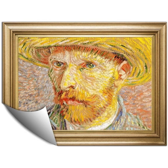 IDEA4WALL Van Gogh Self Portrait Art Prints Peel and Stick Removable Wall Murals for Home Decoration - 24"x32"