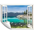 thumbnail image 1 of IDEA4WALL Wall Murals Fake White Window with Lake Removable Wallpaper Peel and Stick Wall Stickers - 24x32 inches, 1 of 4