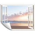 thumbnail image 1 of IDEA4WALL Wall Murals Fake White Window with Sunset and Shore Removable Wallpaper Peel and Stick Wall Stickers - 24x32 inches, 1 of 4