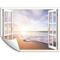 thumbnail image 1 of IDEA4WALL Wall Murals Fake White Window with Waves on the Beach Removable Wallpaper Peel and Stick Wall Stickers - 36x48 inches, 1 of 4