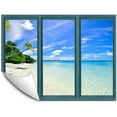 thumbnail image 1 of IDEA4WALL Wall Murals for Bedroom Fake Window Beach Blue Window Removable Wallpaper Peel and Stick Wall Stickers - 24x32 inches, 1 of 4
