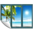 thumbnail image 1 of IDEA4WALL Wall Murals for Bedroom Fake Window Beach Blue Window Removable Wallpaper Peel and Stick Wall Stickers - 36x48 inches, 1 of 4