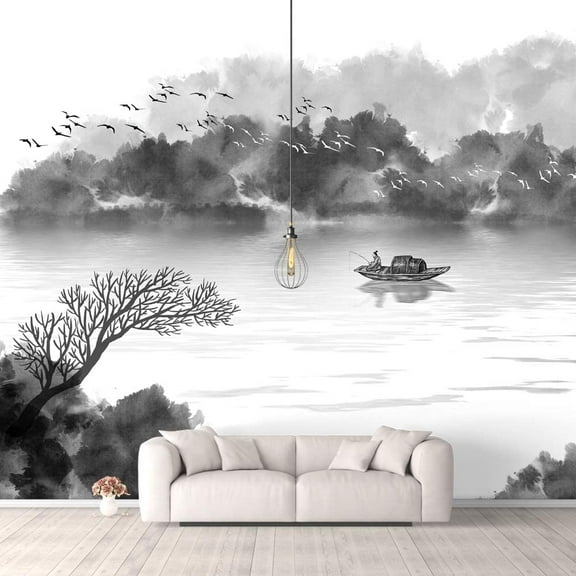 IDEA4WALL Wall Murals for Bedroom Traditional Chinese Landscape View Large Removable Wallpaper Peel and Stick Wall Stickers