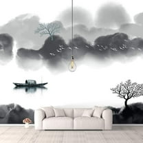 IDEA4WALL Wall Murals for Bedroom Traditional Chinese Landscape View Large Removable Wallpaper Peel and Stick Wall Stickers