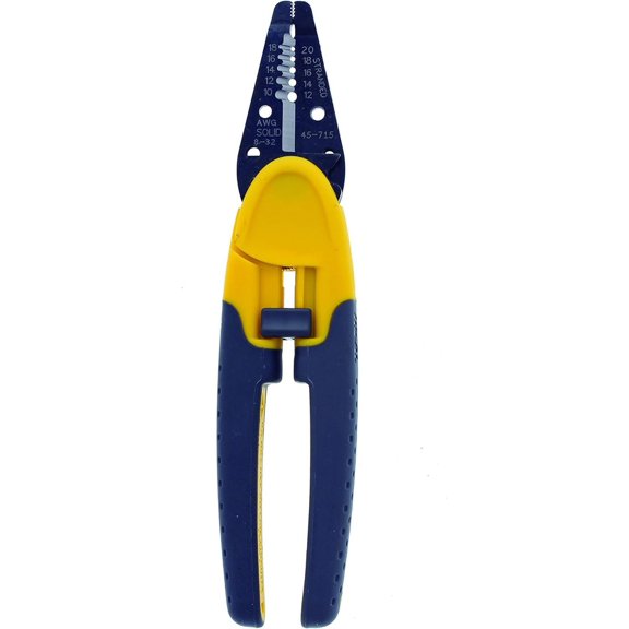 IDEAL Electrical 45-715 Kinetic Reflex T-Stripper - 10-18 AWG Solid, 12-20 AWG Stranded, Wire Stripper w/ Thumb Rest, Plier Nose, Slide Lock, Textured Grips