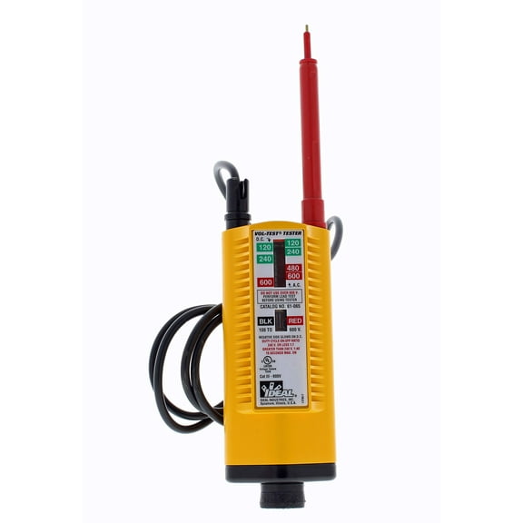 IDEAL Electrical 61-065 Vol-Test Voltage Tester, CAT III for 600V,Yellow CA2