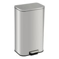thumbnail image 1 of IDEALHOUSE 12L Silver Modern Rectangular Step Trash Can with Anti-Fingerprint Coating & Soft-Close Odor Control Lid for Kitchen, Bathroom, and Office, 1 of 6