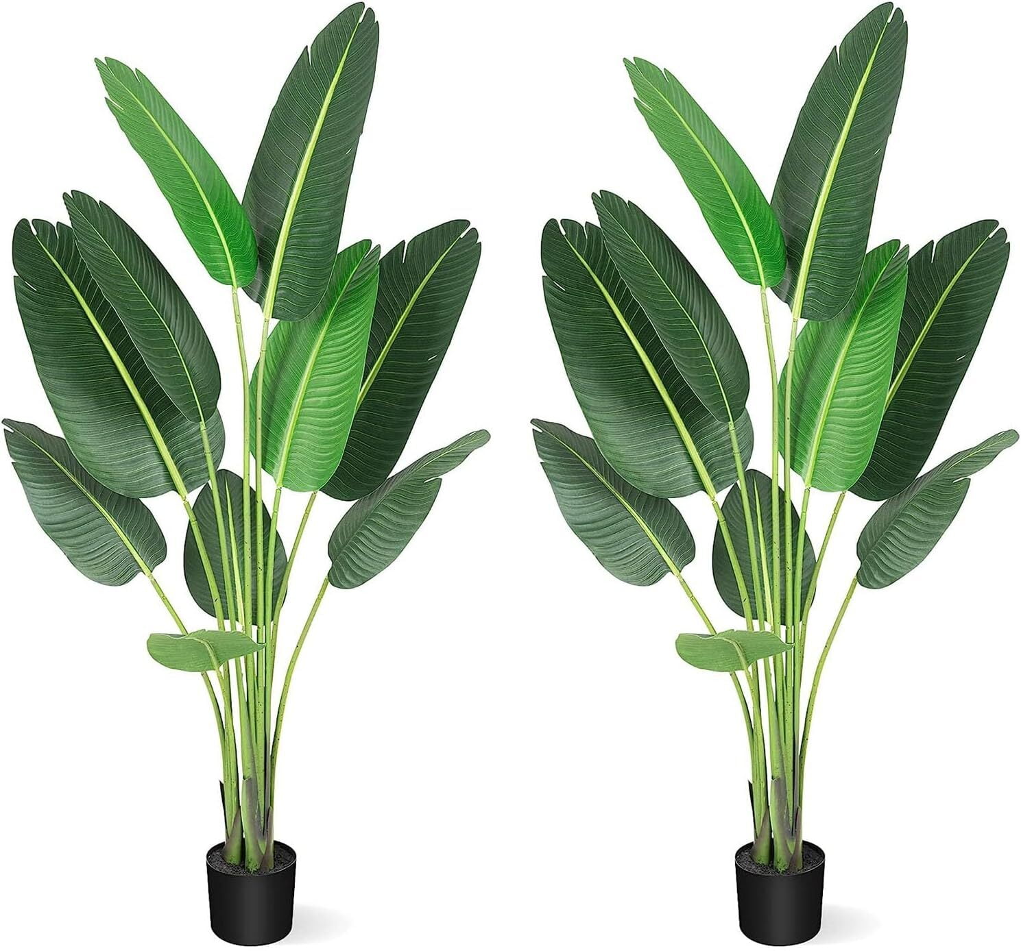 IDEALHOUSE 2 Packs Artificial Tree Bird of Paradise Artificial Plant