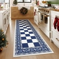 thumbnail image 1 of IDEALHOUSE 2x6ft Blue Christmas Area Rugs, Modern Washable Festive Rug, Non Slip, Soft Low Pile, Foldable, Easy Care, Vibrant Holiday Pattern, Great for Living Room, Bedroom, 1 of 7