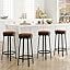 IDEALHOUSE 30'' Swivel Bar Stools Set of 2 with Footrest, Modern Counter Height Barstools with PU Leather Upholstered and Metal Frame, Backless Round Bar Stools for Kitchen Island, Black