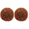 thumbnail image 1 of IDEALHOUSE 40CM Red Artificial Rose Flower Ball 2 Pack, Hanging Topiary Plant Balls with Chain, Faux Rose Floral Decor, Decorative PE Sphere, Wedding, Party, Home, Balcony, Outdoor, 1 of 7