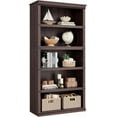 thumbnail image 1 of IDEALHOUSE 5 Tier Bookcase, Farmhouse Book Shelf with Storage, 71" Tall Book Case Wooden 5 Shelf Bookcase for Home Office, Living Room, Bed Room (Cherry, 67.4" H x 31.5" W x 12.8" D), 1 of 18