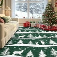 thumbnail image 1 of IDEALHOUSE 6x9ft Green Christmas Area Rug, Washable Non-Slip Short Pile Accent Carpet, Foldable Festive Mat, Decorative Holiday Pattern for Living Room, Bedroom, Entryway, Dining, Home Décor, 1 of 7