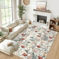 thumbnail image 1 of IDEALHOUSE 9x12ft Floral|beige Area Rugs, Machine Washable, Ultra-Soft Foldable Rug, Low Pile, Non Slip, Stain Resistant, Easy Care Carpet for Living Room, Bedroom, Office, 1 of 8