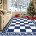 thumbnail image 1 of IDEALHOUSE Area Rugs 8x10ft, Blue, Checkered Christmas Washable Non Slip Low Pile Carpet, Soft Foldable Holiday Living Room Mat, 1 of 7